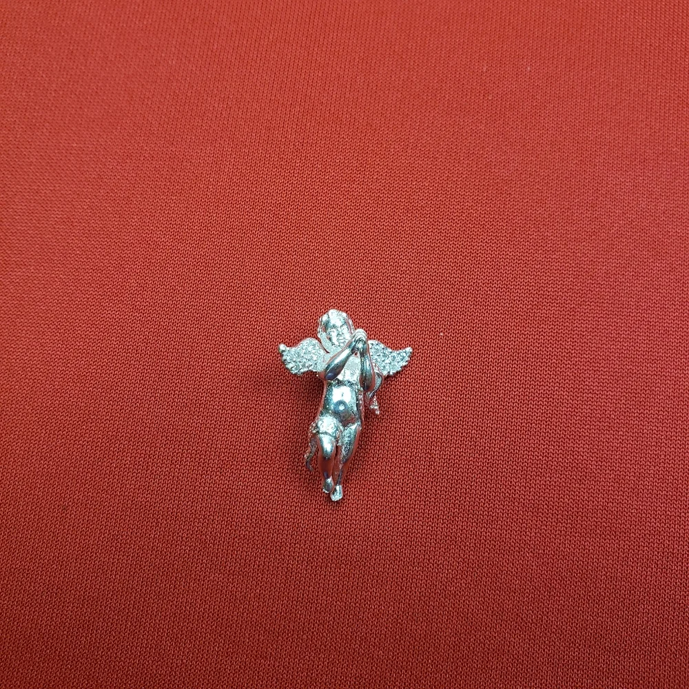 925‎ sterling silver womens jewelry Angel pendant charm with Cubic Zircon